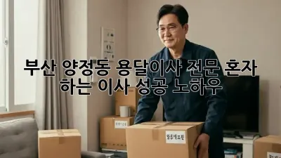 부산 양정동 용달이사 전문: 혼자 하는 이사, 성공 노하우!
